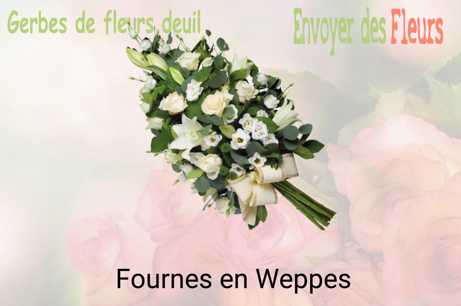 Gerbe de fleurs de deuil livrée à Fournes-en-Weppes